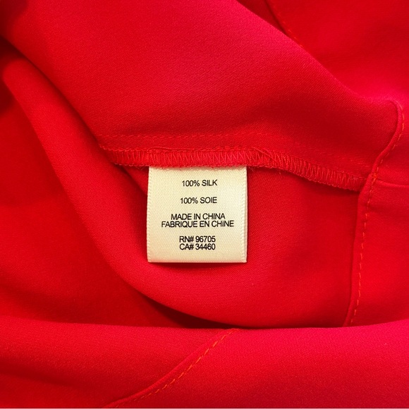 Rebecca Taylor 100% Silk Georgette Dress in Geranium Red Size XS NWOT - Picture 10 of 12
